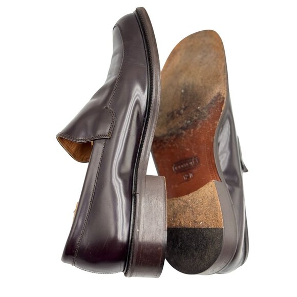 Coach Mens 12D Carson Slip-On Loafers Classic Dress Shoes Brown Leather Italy - Picture 14 of 16
